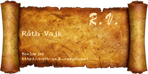 Ráth Vajk névjegykártya